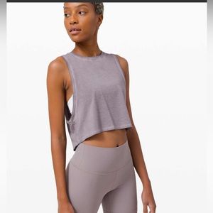 Lululemon cut back crop tank in washed lunar rock